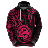Polynesian Pride Guam Hoodie With Polynesian Tribal Tattoo and Coat of Arms Pink Version LT9 - Polynesian Pride