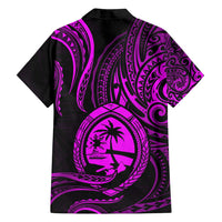 Polynesian Guam Coat of Arms Family Matching Summer Maxi Dress and Hawaiian Shirt Polynesian Tribal Tattoo Purple Version