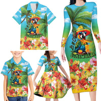 Always 5 O'clock Family Matching Long Sleeve Bodycon Dress and Hawaiian Shirt Hawaiian Tropical Parrot - Polynesian Pride