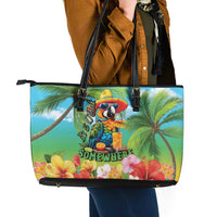 Always 5 O'clock Leather Tote Bag Hawaiian Tropical Parrot LT9 - Polynesian Pride