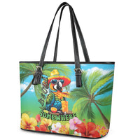 Always 5 O'clock Leather Tote Bag Hawaiian Tropical Parrot LT9 - Polynesian Pride