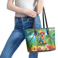 Always 5 O'clock Leather Tote Bag Hawaiian Tropical Parrot LT9 - Polynesian Pride
