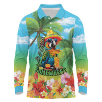 Always 5 O'clock Long Sleeve Polo Shirt Hawaiian Tropical Parrot - Polynesian Pride