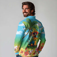 Always 5 O'clock Long Sleeve Polo Shirt Hawaiian Tropical Parrot - Polynesian Pride
