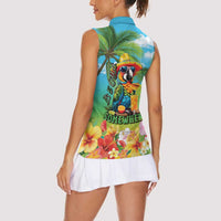 Always 5 O'clock Women Sleeveless Polo Shirt Hawaiian Tropical Parrot - Polynesian Pride