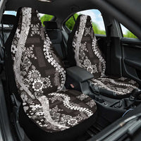 Hawaii Puakenikeni and Maile Lei Car Seat Cover Black Japanese Wave Style - Polynesian Pride