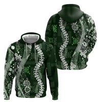 Hawaii Puakenikeni and Maile Lei Hoodie Green Japanese Wave Style - Polynesian Pride