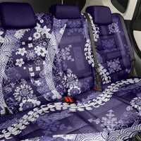 Hawaii Puakenikeni and Maile Lei Back Car Seat Cover Purple Japanese Wave Style LT9 - Polynesian Pride