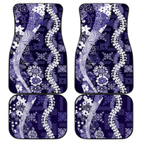 Hawaii Puakenikeni and Maile Lei Car Mats Purple Japanese Wave Style - Polynesian Pride