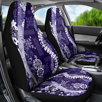 Hawaii Puakenikeni and Maile Lei Car Seat Cover Purple Japanese Wave Style - Polynesian Pride