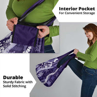 Hawaii Puakenikeni and Maile Lei Grocery Bag Purple Japanese Wave Style - Polynesian Pride