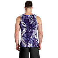 Hawaii Puakenikeni and Maile Lei Men Tank Top Purple Japanese Wave Style - Polynesian Pride