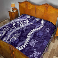 Hawaii Puakenikeni and Maile Lei Quilt Purple Japanese Wave Style - Polynesian Pride