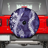 Hawaii Puakenikeni and Maile Lei Spare Tire Cover Purple Japanese Wave Style - Polynesian Pride
