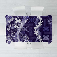 Hawaii Puakenikeni and Maile Lei Tablecloth Purple Japanese Wave Style - Polynesian Pride