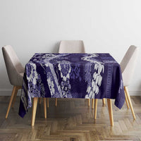 Hawaii Puakenikeni and Maile Lei Tablecloth Purple Japanese Wave Style - Polynesian Pride
