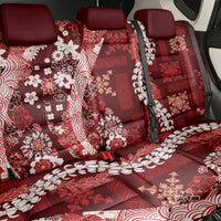 Hawaii Puakenikeni and Maile Lei Back Car Seat Cover Red Japanese Wave Style LT9 - Polynesian Pride