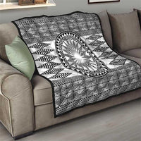All White Tonga Malo e lelei Quilt Vintage Ngatu Tribal Pattern - Polynesian Pride