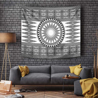 All White Tonga Malo e lelei Tapestry Vintage Ngatu Tribal Pattern - Polynesian Pride