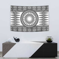 All White Tonga Malo e lelei Tapestry Vintage Ngatu Tribal Pattern - Polynesian Pride