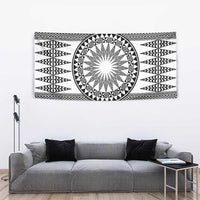All White Tonga Malo e lelei Tapestry Vintage Ngatu Tribal Pattern - Polynesian Pride