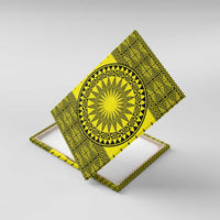 All Yellow Tonga Malo e lelei Canvas Wall Art Vintage Ngatu Tribal Pattern - Polynesian Pride