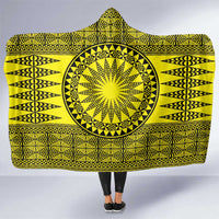 All Yellow Tonga Malo e lelei Hooded Blanket Vintage Ngatu Tribal Pattern LT9 One Size Yellow - Polynesian Pride