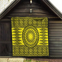 All Yellow Tonga Malo e lelei Quilt Vintage Ngatu Tribal Pattern - Polynesian Pride