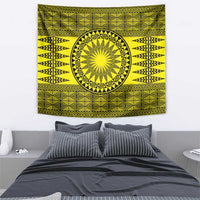 All Yellow Tonga Malo e lelei Tapestry Vintage Ngatu Tribal Pattern - Polynesian Pride