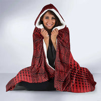 All Red Tonga Malo e lelei Hooded Blanket Vintage Ngatu Tribal Pattern LT9 - Polynesian Pride