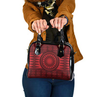 All Red Tonga Malo e lelei Shoulder Handbag Vintage Ngatu Tribal Pattern - Polynesian Pride