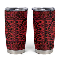 All Red Tonga Malo e lelei Tumbler Cup Vintage Ngatu Tribal Pattern - Polynesian Pride