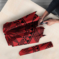 All Red Tonga Malo e lelei Umbrella Vintage Ngatu Tribal Pattern - Polynesian Pride