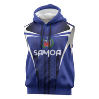 2026 Rugby Nations Series Custom Manu Samoa Sleeveless Hoodie LT9 Blue - Polynesian Pride