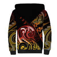 New Zealand Sherpa Hoodie Aotearoa Manaia Maori Fern Tattoo Arty LT9 - Polynesian Pride