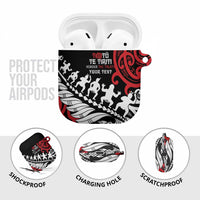Honour The Treaty New Zealand Personalised AirPods Case Toitu Te Tiriti Half Fern Haka Dance - Polynesian Pride