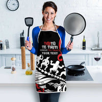 Honour The Treaty New Zealand Personalised Apron Toitu Te Tiriti Half Fern Haka Dance - Polynesian Pride