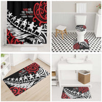 Honour The Treaty New Zealand Personalised Bathroom Set Toitu Te Tiriti Half Fern Haka Dance - Polynesian Pride