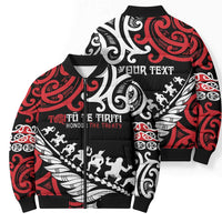 Honour The Treaty New Zealand Personalised Bomber Puffer Jacket Toitu Te Tiriti Half Fern Haka Dance - Polynesian Pride