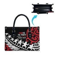 Honour The Treaty New Zealand Personalised Leather Bag Toitu Te Tiriti Half Fern Haka Dance - Polynesian Pride