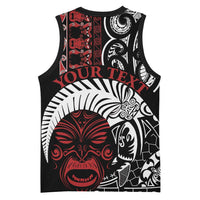 Honour The Treaty New Zealand Personalised Basketball Jersey Toitu Te Tiriti Indigenous Maori Face - Polynesian Pride