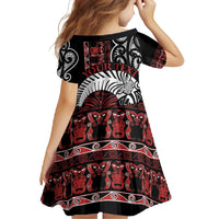 Honour The Treaty New Zealand Personalised Family Matching Tank Maxi Dress and Hawaiian Shirt Toitu Te Tiriti Indigenous Maori Face LT9 - Polynesian Pride