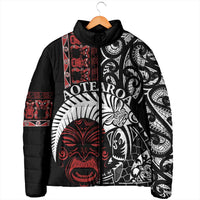 Honour The Treaty New Zealand Personalised Padded Jacket Toitu Te Tiriti Indigenous Maori Face - Polynesian Pride