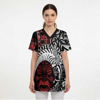 Honour The Treaty New Zealand Personalised Scrub Top Toitu Te Tiriti Indigenous Maori Face - Polynesian Pride