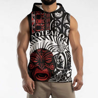 Honour The Treaty New Zealand Personalised Sleeveless Hoodie Toitu Te Tiriti Indigenous Maori Face - Polynesian Pride