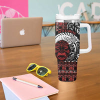 Honour The Treaty New Zealand Personalised Tumbler With Handle Toitu Te Tiriti Indigenous Maori Face