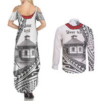 Samoa Mau Movement House Personalised Couples Matching Summer Maxi Dress and Long Sleeve Button Shirt Fa'a Samoa The Samoan Way LT9 - Polynesian Pride