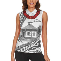 Samoa Mau Movement House Personalised Women Sleeveless Polo Shirt Fa'a Samoa The Samoan Way