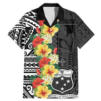 Samoa Tribal Hibiscus Flowers Family Matching Mermaid Dress and Hawaiian Shirt
