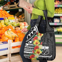 Samoa Tribal Hibiscus Flowers Grocery Bag